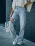 'Jemma' Asymmetric Distressed Jeans - Celes Fashion